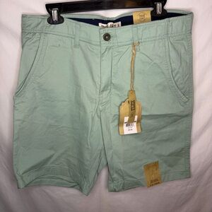 True Craft Men's Mint Green Flat Front Shorts
